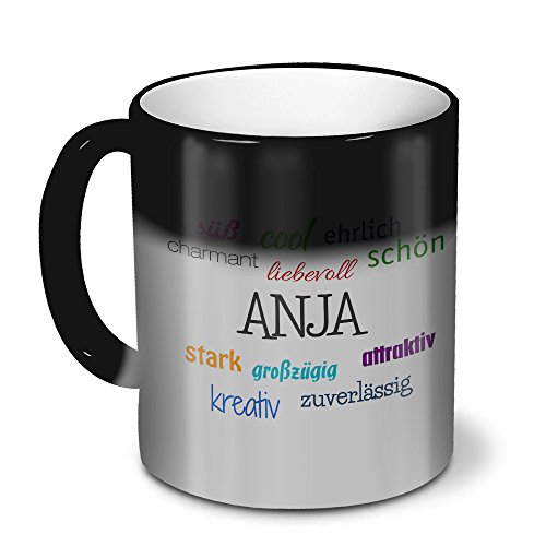 printplanet Zaubertasse mit Namen Anja - Magic Mug mit Design Positive Eigenschaften - Zauberbecher, magische Kaffeetasse von printplanet