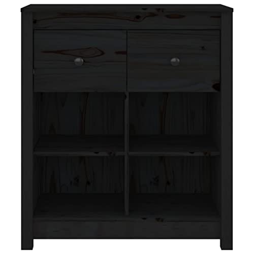 prissent Sideboard Kommode 70x35x80 cm Beistellschrank Aufbewahrungsschrank Schrank für Schlafzimmer, Wohnzimmer, Bad, Jugendzimmer und Büro Kitchen Cabinet Schwarz von prissent