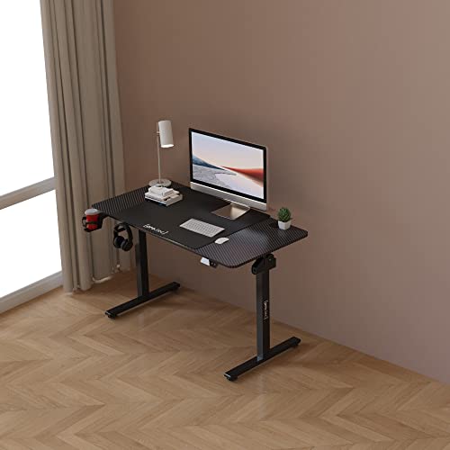 pro.tec Höhenverstellbarer Schreibtisch Stryn 120 x 60 cm elektrischer Schreibtisch Stehtisch Gaming Tisch Memory-Funktion mit 2 Höhen schwarz von pro.tec
