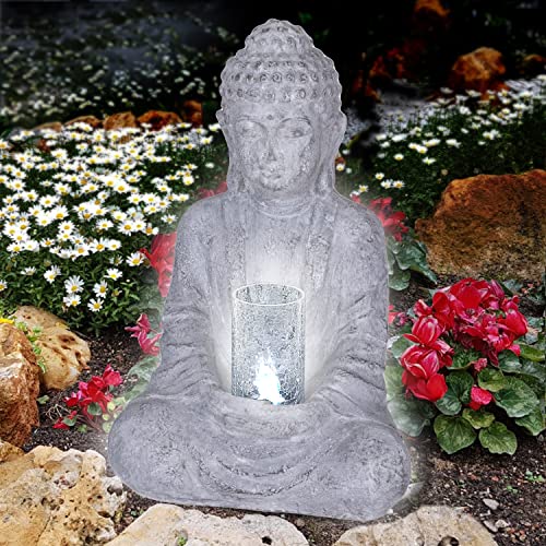 Gartenbrunnen Zen Brunnen Zierbrunnen Zimmerbrunnen Springbrunnen Brunnen 230V Wasserfall Wasserspiel für Garten, Gartenteich, Terrasse, Balkon Sehr Dekorativ (ZHEN LEBENS-LICHT mit LED Licht) von profi-pumpe.de