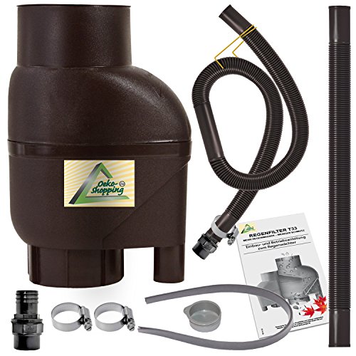 profi-pumpe.de REGENSAMMLER Regenfilter T33 Fallrohrfilter mit Entnahme-Set Filter grau/braun Entnahme-Set, passt für Jede Regentonne und Regenfass (Braun) von profi-pumpe.de