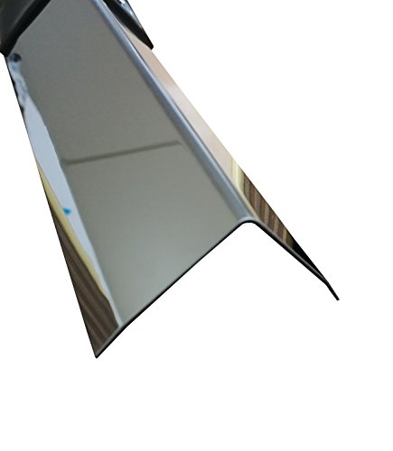 Edelstahl V2A Kantenschutz Winkel 250 Centimeter 3-fach gekanteter V2A Eckwinkel Winkelleiste L-Profil (Spiegel Super Mirrow, 35 x 35 x 0,8 Millimeter) von profile-metall.de