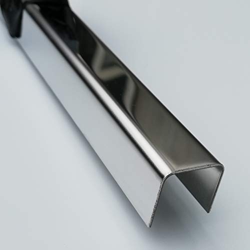 Einfassprofil Edelstahl U-Profil 1 Meter U Blech 0,8 mm stark (Spiegel SM8, 15x15x15 mm) von profile-metall.de
