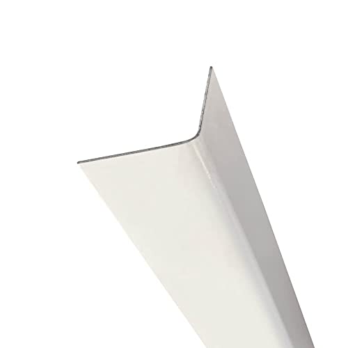 Aluminium Winkel Weiß pulverbeschichtet RAL 9016 Kantenschutz Eckwinkel mit weißer Oberfläche Aluleisten 2 Meter lang 1,5 Millimeter stark (55 x 55 mm) von profile-metall