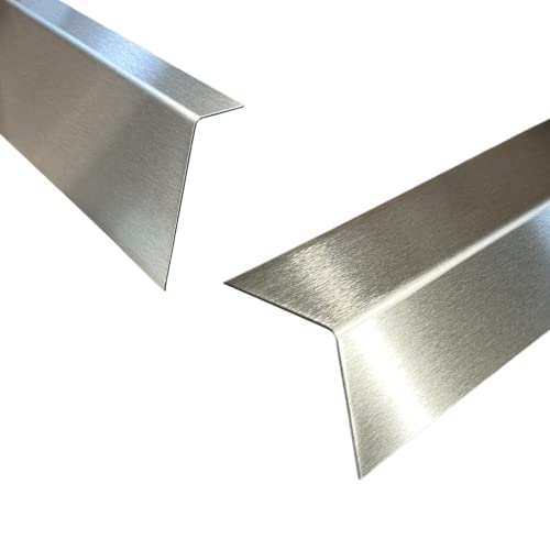 Edelstahl Winkelprofil 1250mm 90 Grad Winkelprofil 40x20 mm Schenkelinnenmaß aus Edelstahl k240 geschliffen 0,8 mm stark Wandschutz Winkel VA Eckprofil von profile-metall