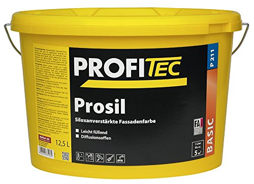 ProfiTec P211 FA Prosil Siloxanverstärkte Fassadenfarbe Weiß 12,5 Liter (Gebinde leicht bekleckert) von profitec