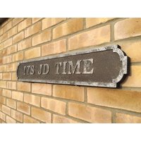 Retro Vintage Massiv Holz Straßenschild Alt Antik Finish - Seine Jd Time von pumphousecollection