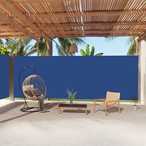puraday 220x1000 cm Seitenmarkise Ausziehbar Blau Terrassen-Sichtschutz Stilvolle Seitenmarkise Sichtschutz Balkon Seitenwand Wind- Und Sonnenschutz Sichtschutz Und Einfache Installation von puraday