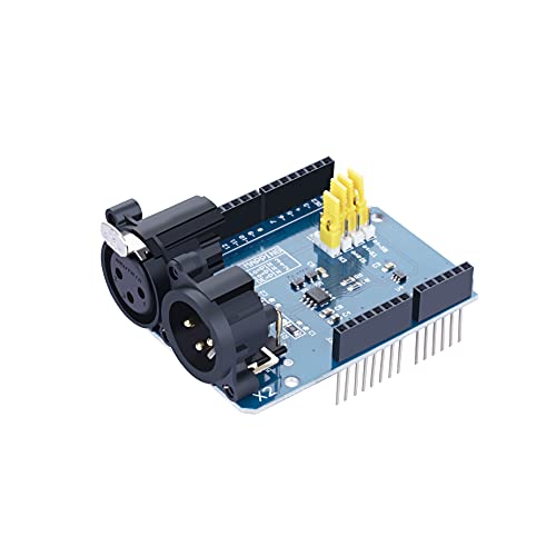 Pzsmocn DMX/RDM Shield for Arduino,The Shield is Populated with NEUTRIK XLR 3pin Connectors,Device into DMX512 Network,MAX485 Chipset,Can be Used as DMX Master, Slave and as RDM Transponder. von pzsmocn