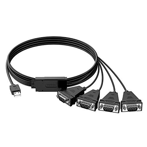 Industrial-Grade USB 2.0 to RS232(1 to 4) Four COM Ports Serial Cable 1.5 Meter, Built-in PL2303GC and ZIT213 Chips, Suitable for Data Transmission Between Computer and Multiple Serial Device. von pzsmocn