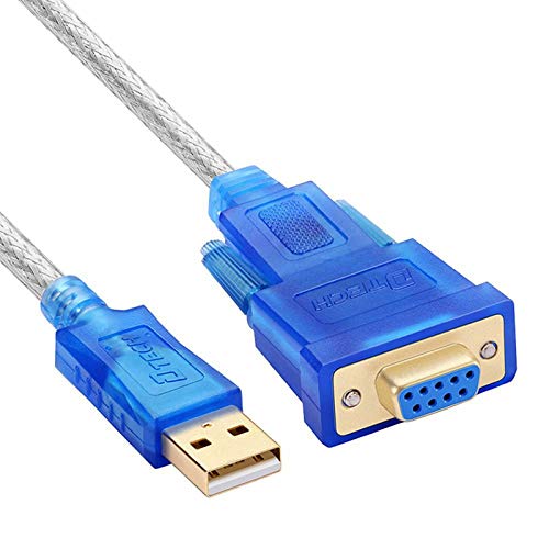 USB 2.0 to RS232 Female DB9 Serial Adapter Cable (Clear Blue) 3 Meters, with CD / PL2303 Chipset/Support 98/ME/2000/2003/2008/Andoid/XP/win7 8 8.1 10/Mac OS/Linux. von pzsmocn