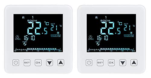 revolt Digital-Thermostat WLAN: 2er-Set WLAN-Thermostate für Fußbodenheizungen, für Siri, Alexa & GA (Raumthermostat digital WiFi, Heizungsthermostat Alexa, Mobiltelefon) von revolt