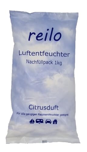 10x 1kg Ultra Power "Citrusduft" Luftentfeuchter Granulat (Calciumchlorid) im Vliesbeutel, Nachfüllpack für Raumentfeuchter … von reilo