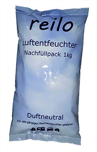 12x 1kg "reilo" Luftentfeuchter Granulat (Calciumchlorid) im Vliesbeutel, einzeln verpackt in Polybeutel, für Raumentfeuchter Boxen 900g - 1,2kg - zum attraktiven Staffelpreis - von reilo