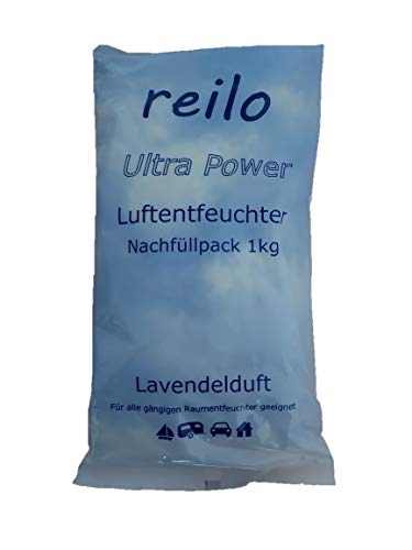 20x 1kg Ultra Power "Lavendelduft" Luftentfeuchter Granulat (Calciumchlorid) im Vliesbeutel, Nachfüllpack für Raumentfeuchter von reilo