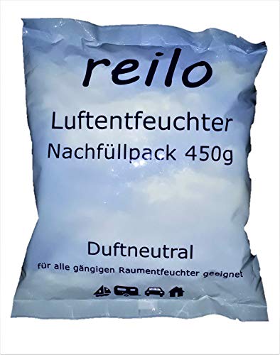 20x 450g "reilo" Luftentfeuchter Granulat (Calciumchlorid) im Vliesbeutel - Nachfüllpack für Raumentfeuchter ab 400g von reilo