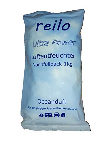 3x 1kg Ultra Power "Oceanduft" Luftentfeuchter Granulat (Calciumchlorid) im Vliesbeutel, Nachfüllpack für Raumentfeuchter von reilo