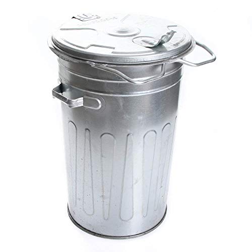 rg-vertrieb Mülltonne Müllbehälter Verzinkt 80L mit Deckel Behälter Abfalltonne Müllgroßbehälter Stahlblech Metallbehälter von rg-vertrieb