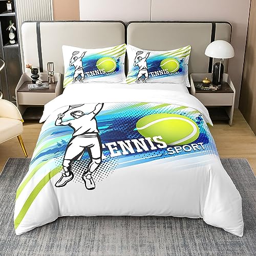 richhome 135x200 Bettbezug Tennis 100% Pure Bettwäsche Set Tennisspieler Bettwäsche Set Sportspiele Tröster Bezug für Zimmer von richhome