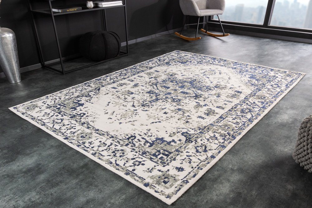 Teppich HERITAGE 230x160cm beige grau blau, riess-ambiente, rechteckig, Höhe: 5 mm, Wohnzimmer · Webstoff · Vintage · Orientalisch von riess-ambiente