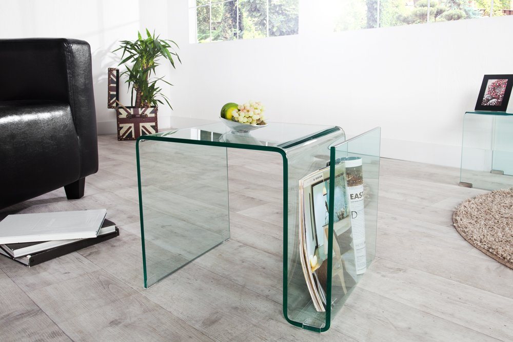 riess-ambiente Couchtisch FANTOME 50cm transparent, Wohnzimmer · eckig · Glas · mit Ablagefach von riess-ambiente