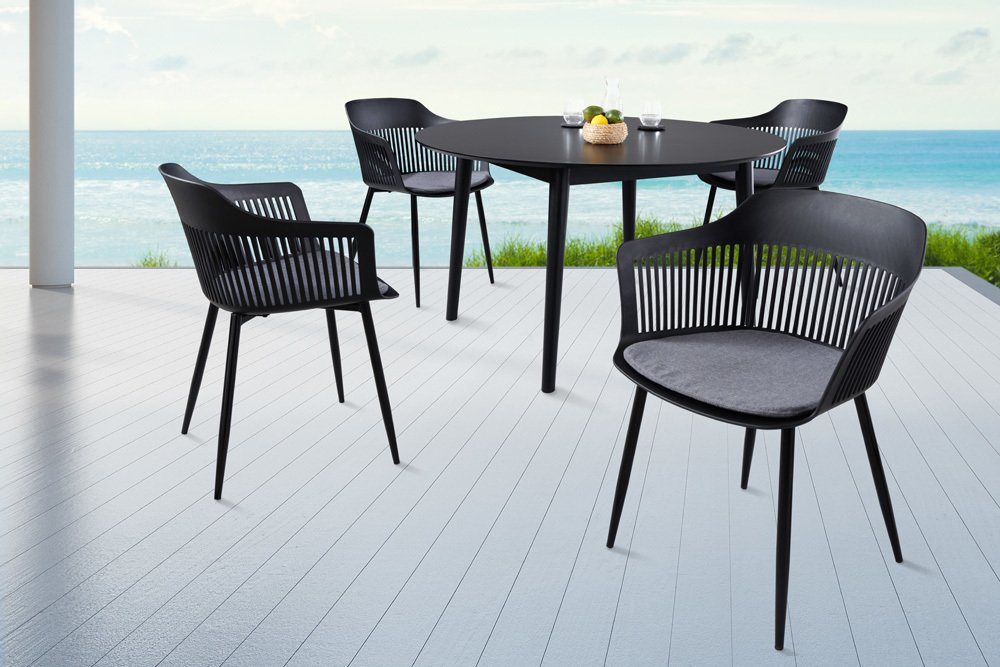 riess-ambiente Stuhl AIRE schwarz (Einzelartikel, 1 St), Esszimmer · Kunststoff · Metall · Outdoor · Balkon von riess-ambiente