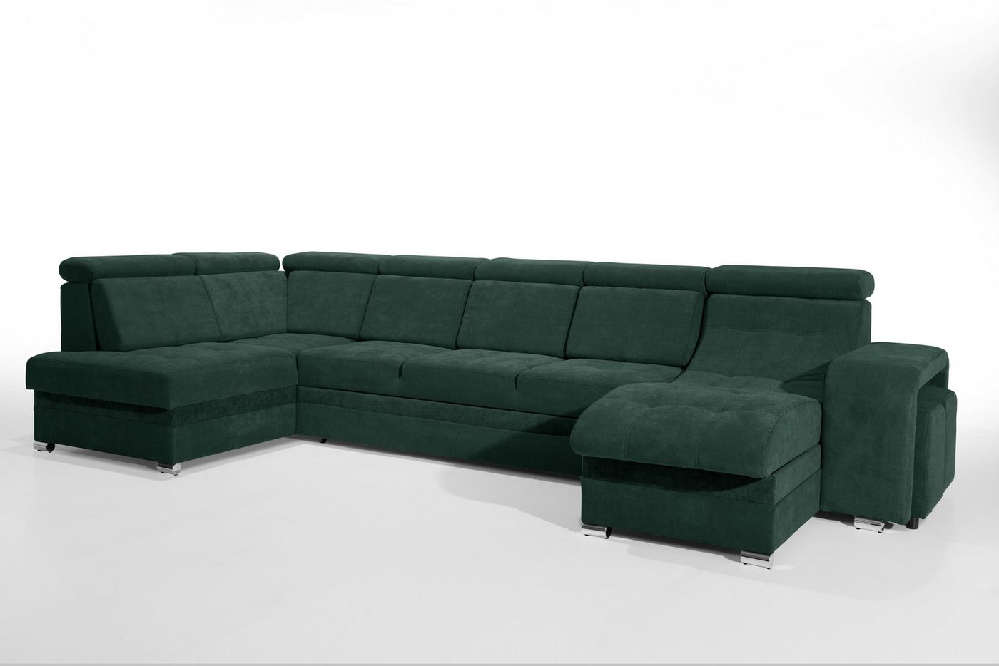 robin Big-Sofa L-Form Ecksofa: Schlaffunktion, 2 Bettkästen, 7 Kopfstützen von robin