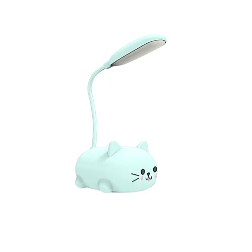 rongweiwang Ergonomische Tischlampe mit flexiblem Hals und mehrwinkelverstellbaren Schreibtischlampen, kleine ABS Schreibtischlampe, Kinder Schreibtischlampe, Blaue Katze Tischlampe von rongweiwang