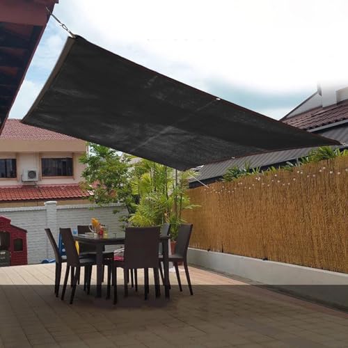 Sonnensegel, Schattierungsnetz Rechteckig mit 10m Seile, Sonnensegel Balkon 95% UV-Schutz Schattiernetz Geeignet für Balkon Schwimmbad Terrasse Garten Camping Outdoor (2x2m, Schwarz) von routinfly
