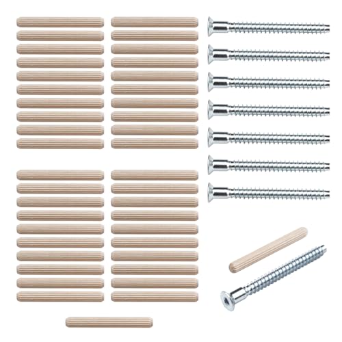 Reparatur-Set/Ersatzteil-Set passend für IKEA KALLAX 4x4 Regal - Schrauben (#104321) und Holzdübel (#101339) von rudis-spareparts
