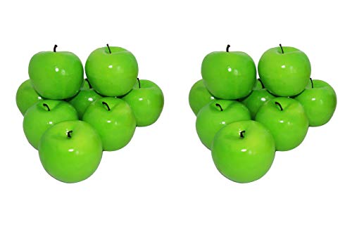 rukauf 16x Deko Äpfel Apfel GRÜN Kunstobst Kunstgemüse künstliches Obst Gemüse Früchte Dekoration von rukauf