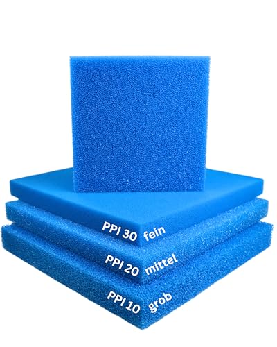 saarschaum • Filterschaum • Filterschwamm für Teichfilter • Filtermatten • Filtermaterial • PPI20 (mittel) • 30x30x4 cm von saarschaum