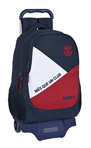 FC Barcelona Safta Schulrucksack mit Trolley, 330 x 150 x 430 mm, Blau/Weiß/Granatrot, Einheitsgröße von safta