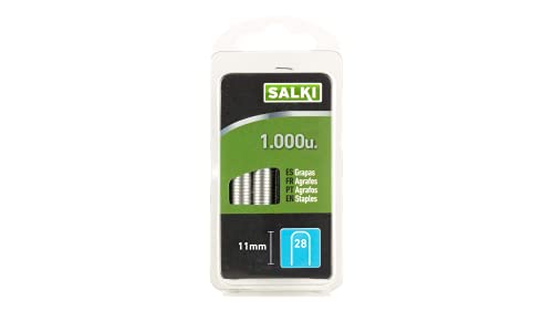 SALKI 11 mm Heftklammern Nr. 28 - Blisterpackung mit 1000 Stück, ideal zum Heften von Kabeln. von salki