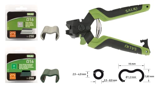 salki FSK 16C Zaunhefter + Omega Galve und Grün (250+250) Zaunhefter mit integriertem Drahtschneider. von salki