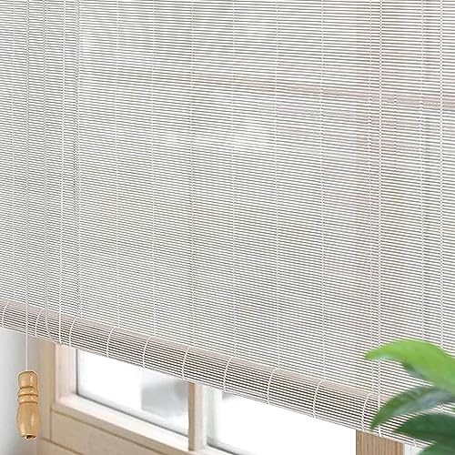 Weiße Bambus-Rollo Innen Bambusrollos,Fenster-Rollo Bambus,Sonnenschutz und Sichtschutz Rollo Seitenzugrollo,for Indoor Balkon Terrasse Outdoor Garten Türen (70 * 180cm/28 * 71in) von sgxxkj123