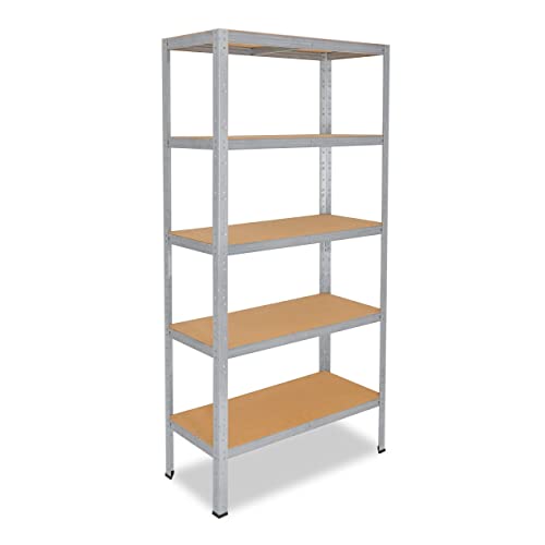 shelfplaza® 230x50x30cm Home Schwerlastregal verzinkt/Metallregal mit 5 Böden/Kellerregal Metall, Garagenregal, Werkstattregal oder Regal Lagerregal/Steckregal Metall mit 175kg Tragkraft von shelfplaza