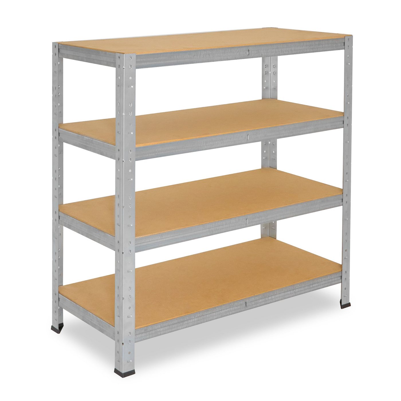 shelfplaza Schwerlastregal HOME, 100x23x40cm verzinkt, Metallregal mit 4 Böden, als Kellerregal, Garagenregal, Werkstattregal oder Lagerregal, Steckregal Metall mit 175kg Tragkraft von shelfplaza