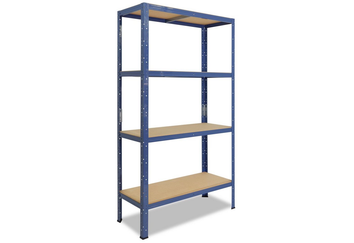 shelfplaza Schwerlastregal HOME, 155x110x40cm blau, Metallregal mit 4 Böden, als Kellerregal, Garagenregal, Werkstattregal oder Lagerregal, Steckregal Metall mit 175kg Tragkraft von shelfplaza