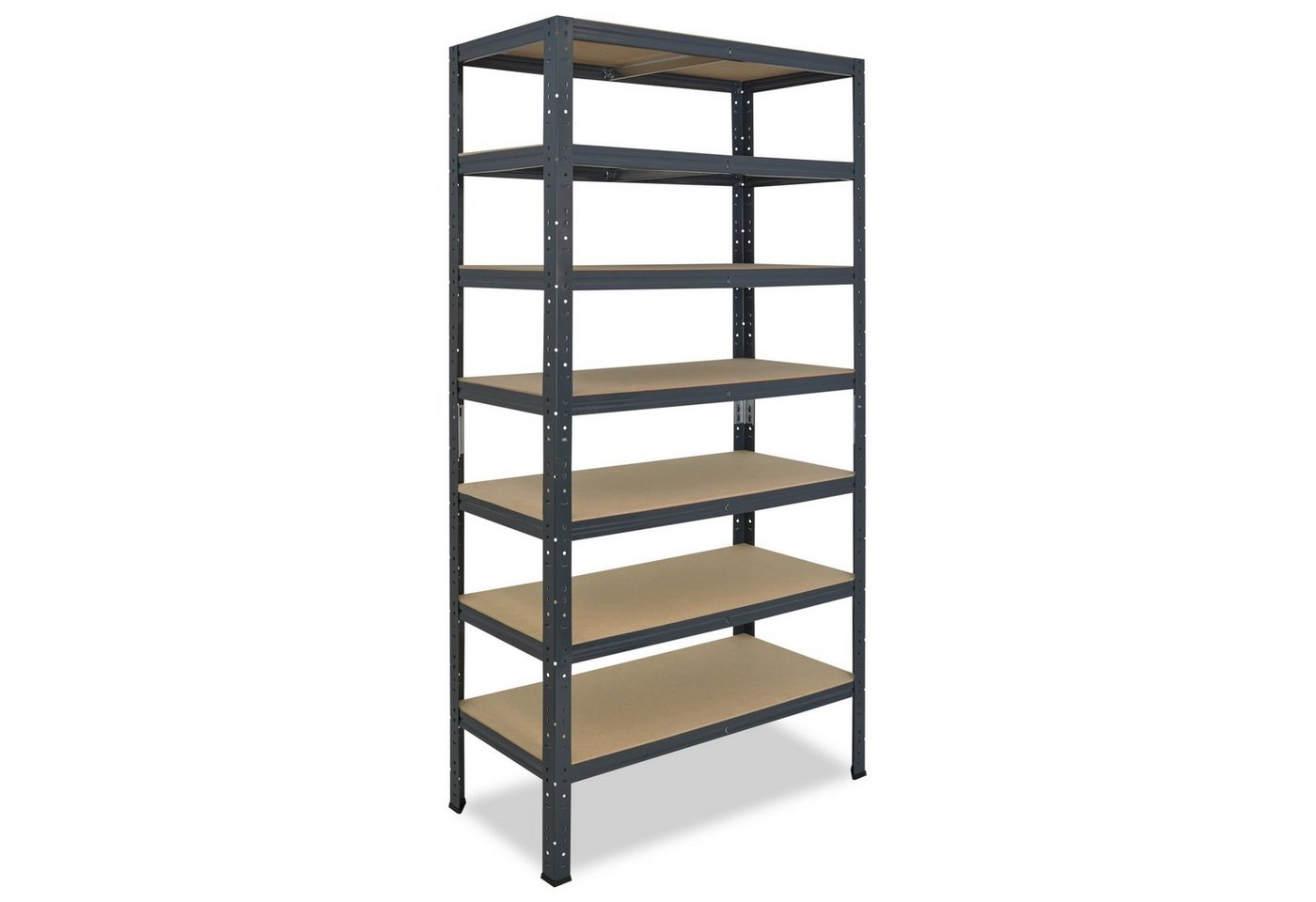 shelfplaza Schwerlastregal HOME, 200x90x40cm anthrazit, Metallregal mit 7 Böden, als Kellerregal, Garagenregal, Werkstattregal oder Lagerregal, Steckregal Metall mit 125kg Tragkraft von shelfplaza