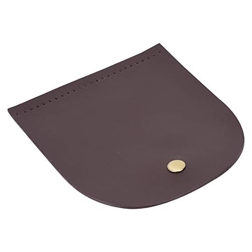 Tasche Flip Cover Spaltleder Magnetschnalle DIY Handgefertigte Handtaschenteile mit Bronze-Zubehör 12,6 X 13,7 Cm (Braun) von shenruifa