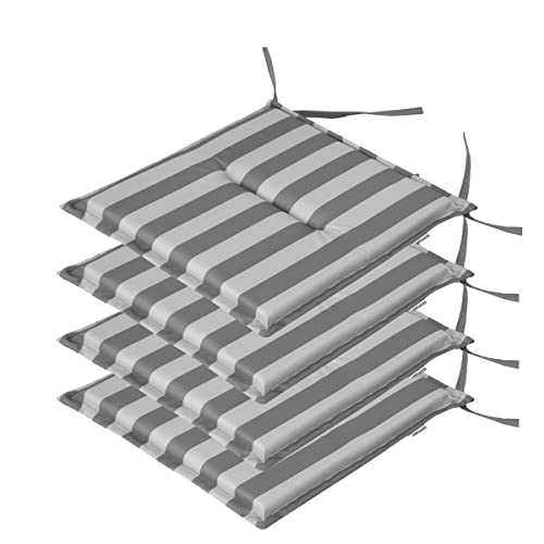 shivler Gartenstuhlauflage Kissen Gartenstuhl Auflage Sitzkissen Stuhl Stuhlkissen Sitzauflage (4 Stck., Asche 3) von shivler