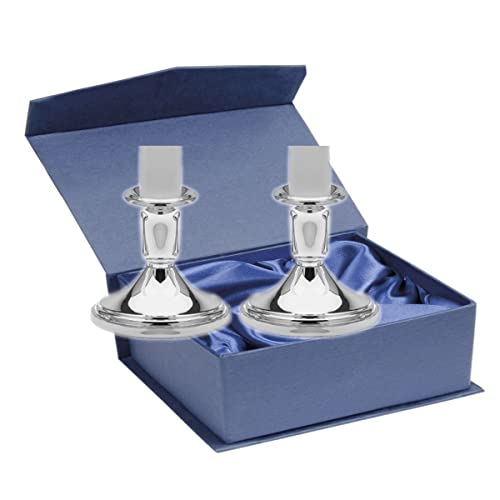 SILBERKANNE Kerzenleuchter Fadenmuster H 8 cm Paar Premium Silber Plated edel versilbert. Fertig zum verschenken mit schicker Geschenkverpackung von silberkanne