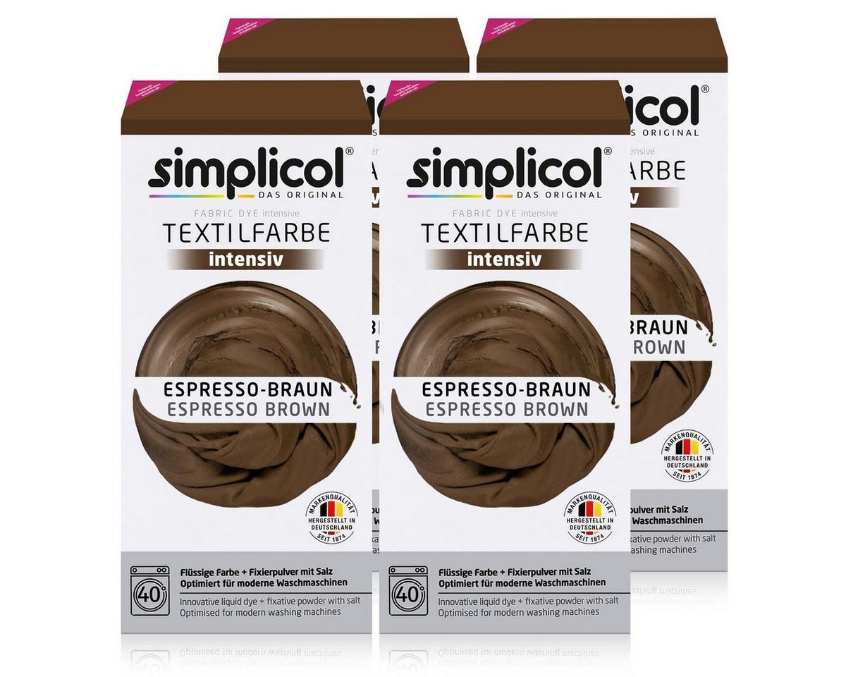 simplicol Textilfarbe Simplicol Textilfarbe intensiv Espresso-Braun - Einfaches Färben (4er von simplicol