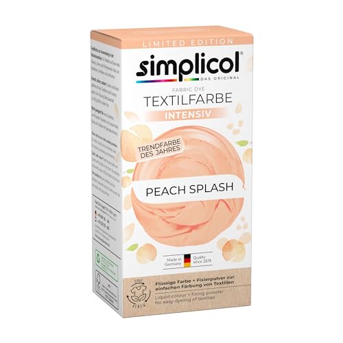 simplicol Textilfarbe intensiv Peach Splash: Einfaches Färben in der Waschmaschine, All-in-1 Komplettpackung von simplicol