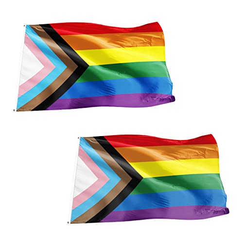 Regenbogenfahne, Lebendige Farbe Homosexuell Flagge, 90 x 150 cm, 2 Stücke von sinzau
