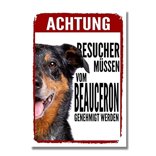 Beauceron Genehmigung Dog Schild Spruch Türschild Hundeschild Warnschild von siviwonder