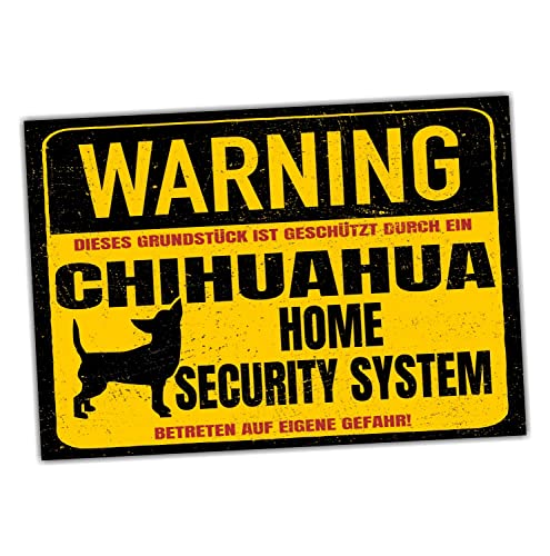 Chihuahua Chi Chis Dog Schild Warning Security System Türschild Hundeschild Warnschild von siviwonder