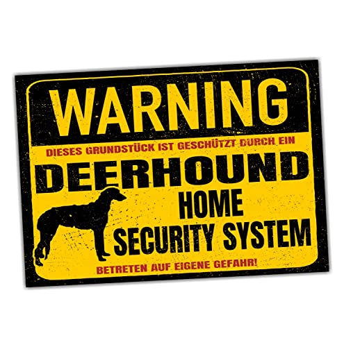 Deerhound Scottish Dog Schild Warning Security System Türschild Hundeschild Warnschild von siviwonder