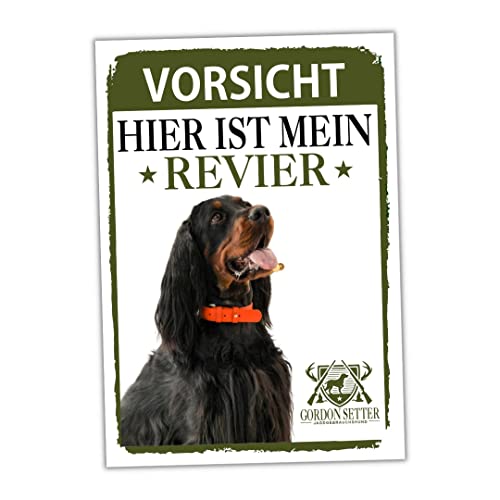 Gordon Setter Schild Revier Jagd Türschild Hundeschild Warnschild Hund Black Setter Jäger von siviwonder